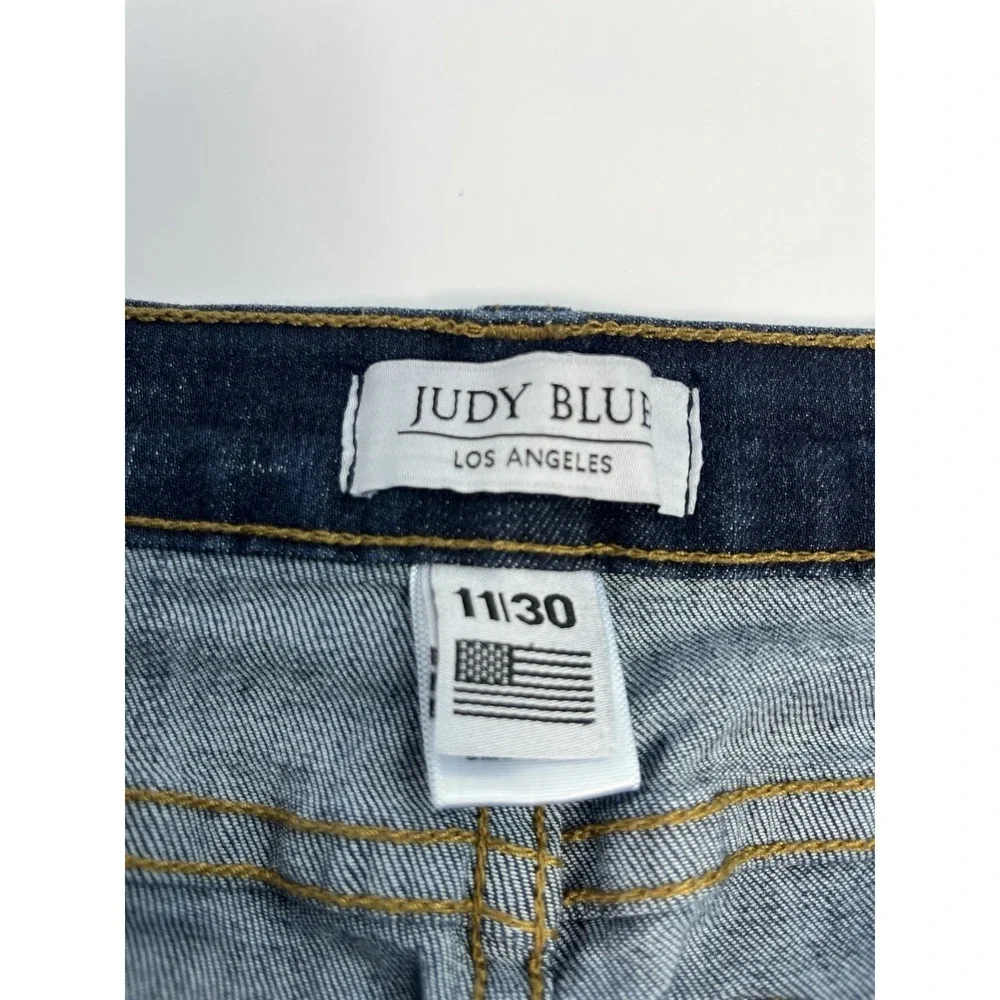 Judy Blue Jeans Skinny Tapered Leg 11x30 Denim Dark Wash Preppy USA Stretch